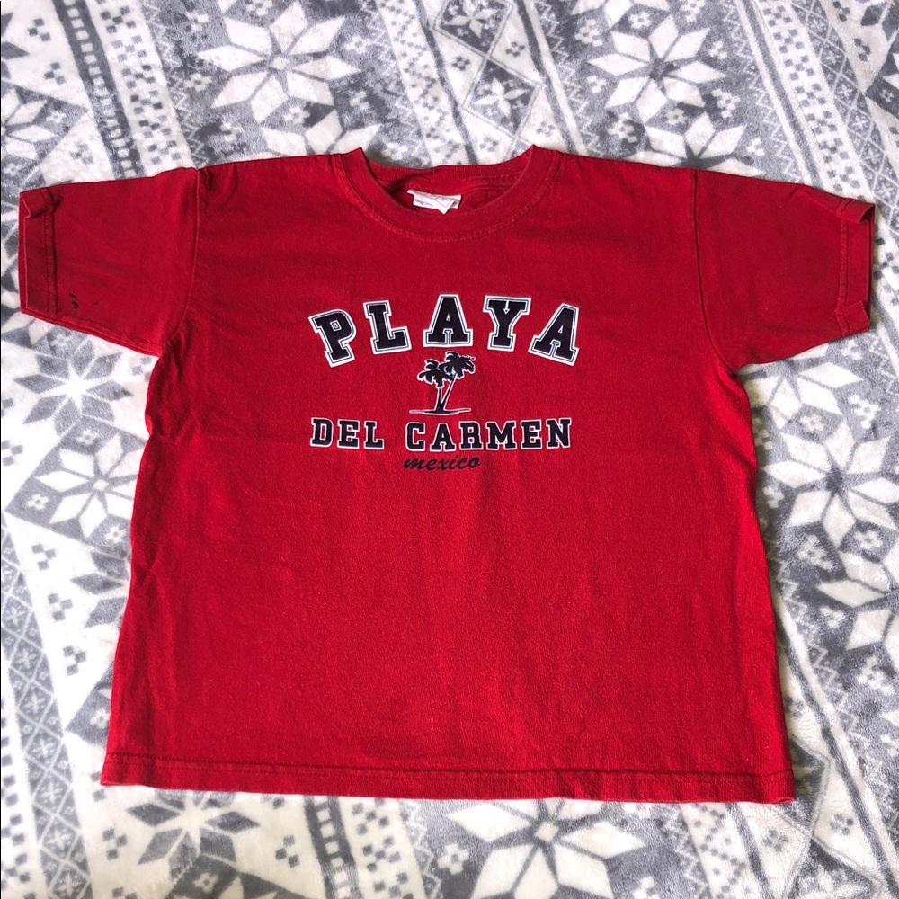 Playa Del Carmen Red Kids' Short Sleeve Tee